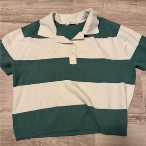 Abercrombie & Fitch Teal and White Polo Shirt